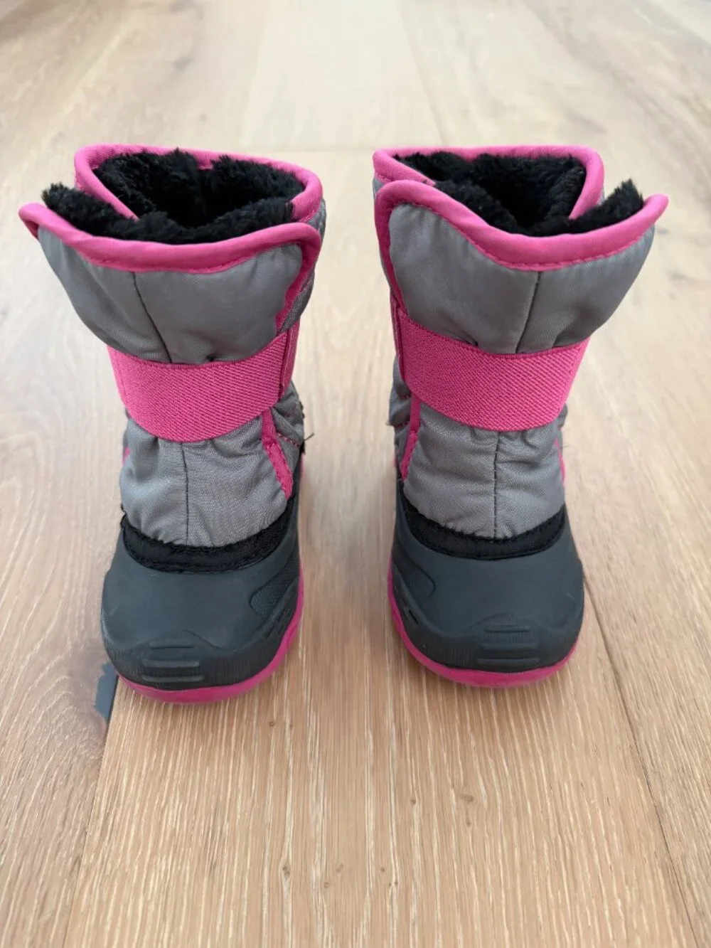 Kamik Snow Boots Toddler 5 Snowbug5 Pink Gray Black Magenta Faux Fur Kids